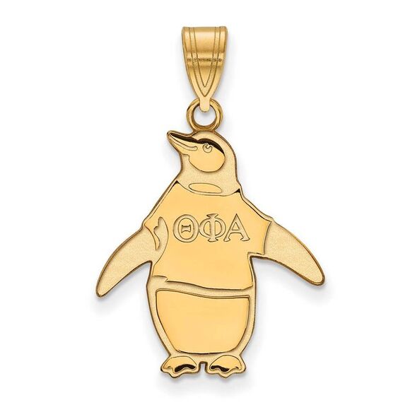 14K Plated Silver Theta Phi Alpha Medium Pendant - Picture 1 of 3